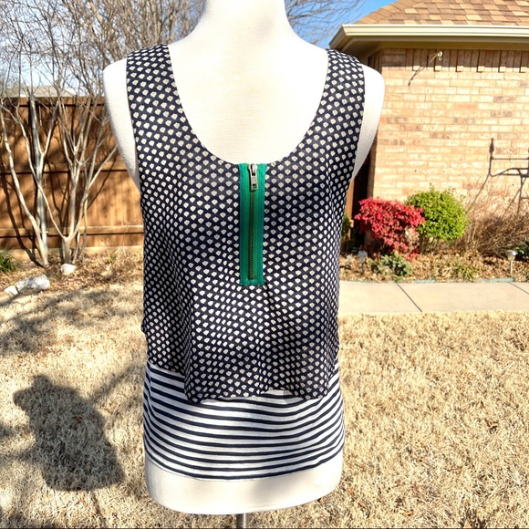 💖 Anthropologie Meadow Rue Throughway Polka Dot Striped Tank - Picture 8 of 14